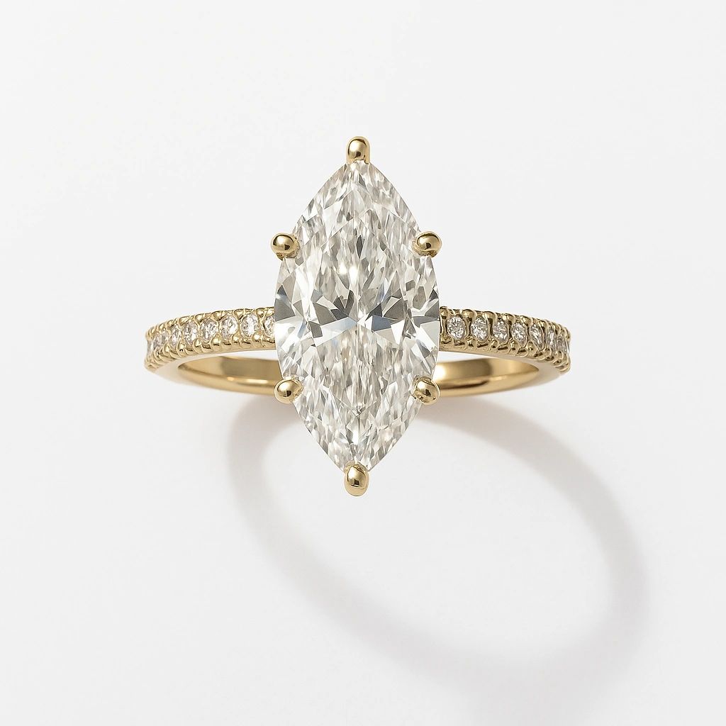 Marquise Lab Diamond 3 Ct Center Ring